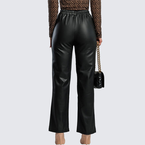 Camden Straight-Leg Faux Leather Trousers